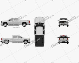 Chevrolet Silverado 1500 Crew Cab Standard Box High Country 2017 car clipart