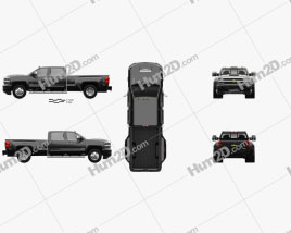 Chevrolet Silverado 3500HD Crew Cab Long Box High Country Dually Diesel 2017 car clipart