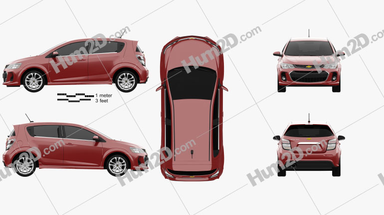Chevrolet Sonic hatchback RS 2017 car clipart