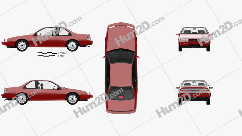 Chevrolet Beretta GT with HQ interior 1988 car clipart