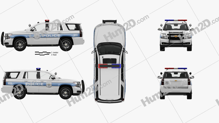 Chevrolet Tahoe Police with HQ interior 2016 Clipart Image