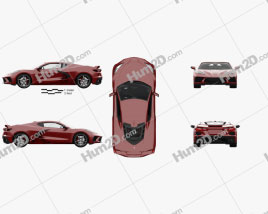 Chevrolet Corvette Stingray with HQ interior and Engine 2020 car clipart