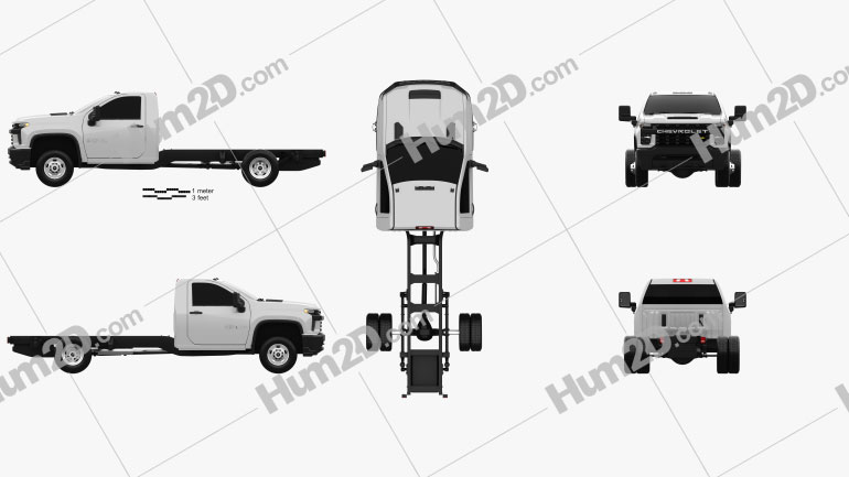 Chevrolet Silverado 3500 Einzelkabine Chassis 84CA 2021 Blueprint