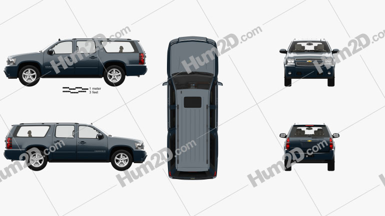 Chevrolet Suburban LTZ with HQ interior and engine 2010 car clipart