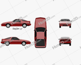 Chrysler Daytona Shelby Z 1987 car clipart