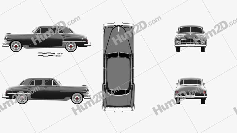 Chrysler New Yorker sedan 1950 car clipart