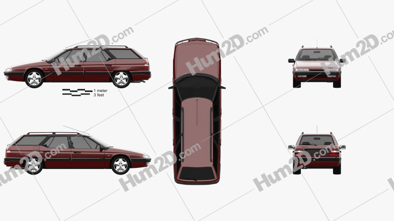 Citroen XM Break 1989 car clipart