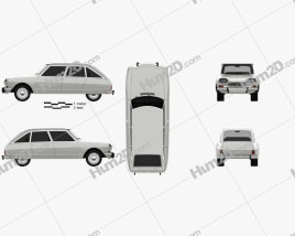 Citroen Ami 8 1969 car clipart