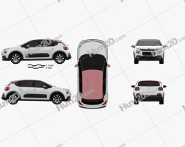 Citroen C3 2017 car clipart