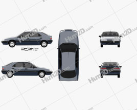 Citroen Xantia hatchback 1994 car clipart