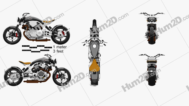 Confederate X132 Hellcat Speedster 2015 Motorcycle clipart