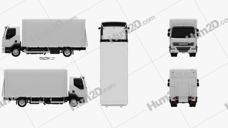 DAF LF Delivery Truck 2011 Blueprint