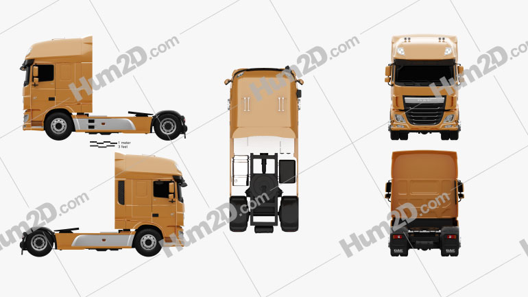 DAF XF Tractor Truck 2013 clipart