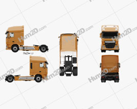 DAF XF 510 Tractor Truck 2-axle with HQ interior 2013 clipart