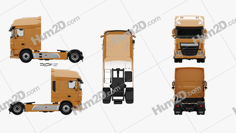 DAF XF 510 Tractor Truck 2-axle with HQ interior 2013 clipart
