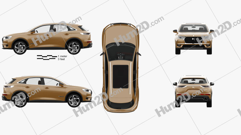 DS 7 Crossback with HQ interior 2017 car clipart