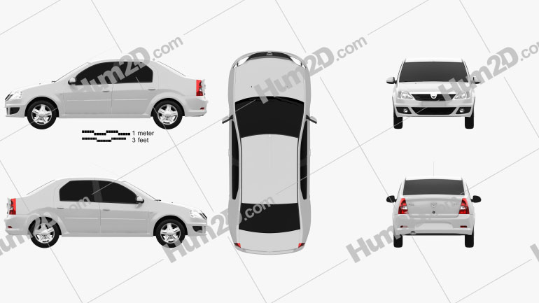 Dacia Logan 2010 car clipart