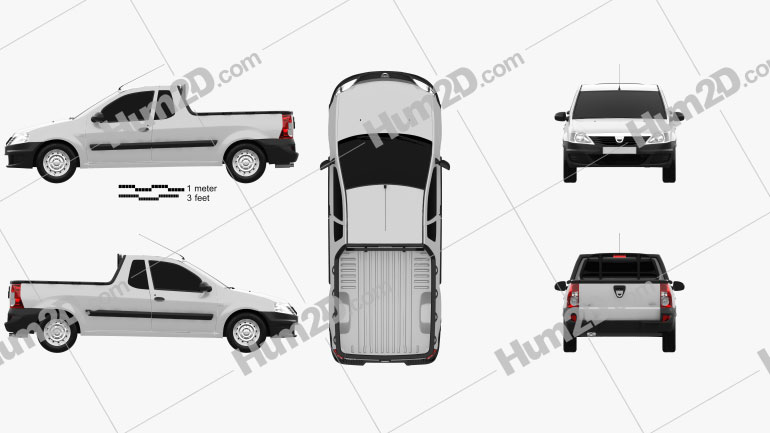 Dacia Logan Pickup 2011 Blueprint