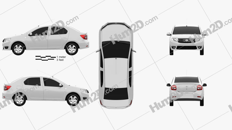 Dacia Logan sedan 2013 Blueprint