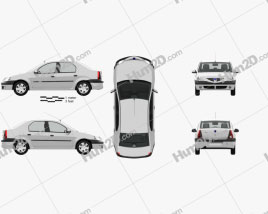 Dacia Logan with HQ interior 2004 car clipart