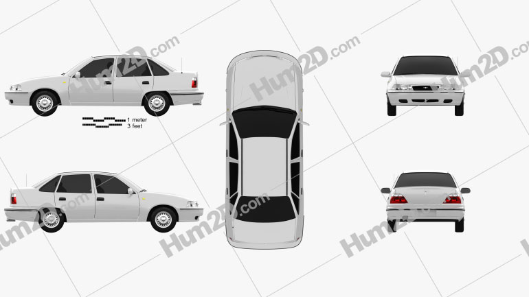 Daewoo Nexia Sedan 1996 car clipart