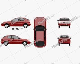 Daewoo Lanos 3-door 1997 car clipart