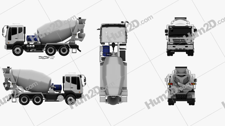 Daewoo Novus SE Mixer Truck 2012 Clipart Image