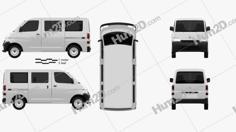 Daihatsu Gran Max Minibus 2012 clipart