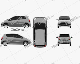 Daihatsu Astra Ayla Sporty 2013 car clipart