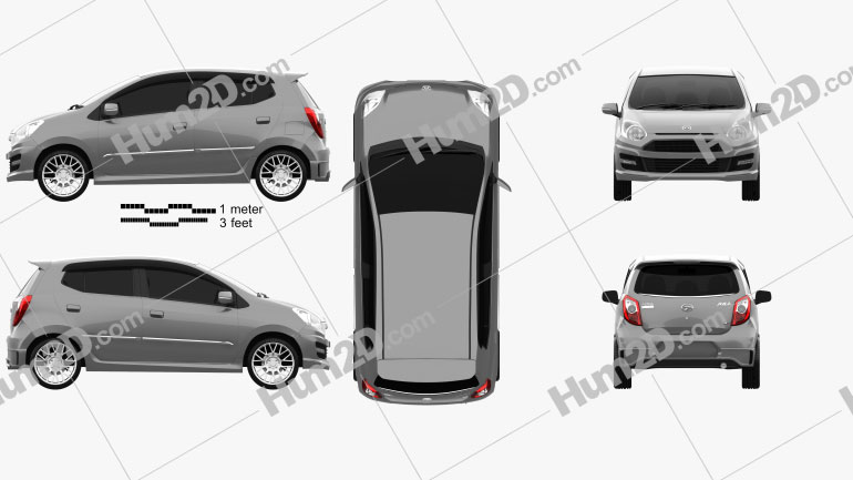 Daihatsu Astra Ayla Sporty 2013 car clipart