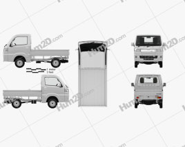 Daihatsu Hijet Truck with HQ interior 2014 clipart