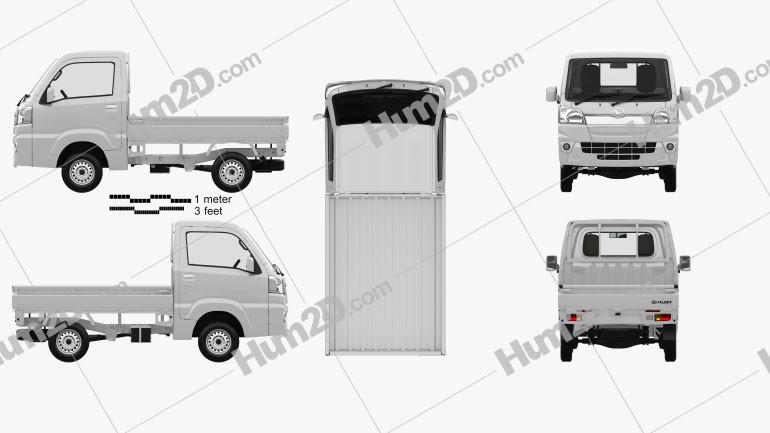 Daihatsu Hijet Truck with HQ interior 2014 clipart