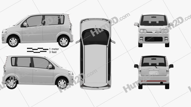 Daihatsu Move Custom 2004 car clipart