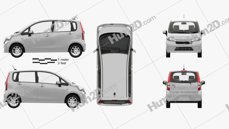 Daihatsu Move with HQ interior 2012 car clipart