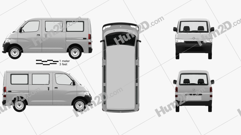 Daihatsu Gran Max Minibus with HQ interior 2012 clipart