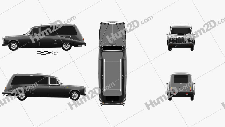 Daimler DS420 Hearse 1987 car clipart