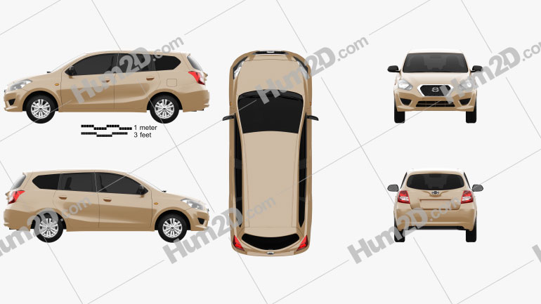Datsun GO plus 2014 car clipart