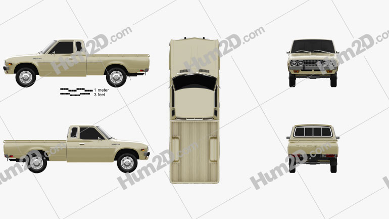 Datsun 620 King Cab 1977 car clipart