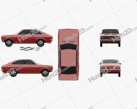 Datsun 1200 coupe 1970 car clipart