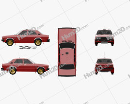 Datsun Stanza de 4 portas Carro de corrida sedan 1977 car clipart