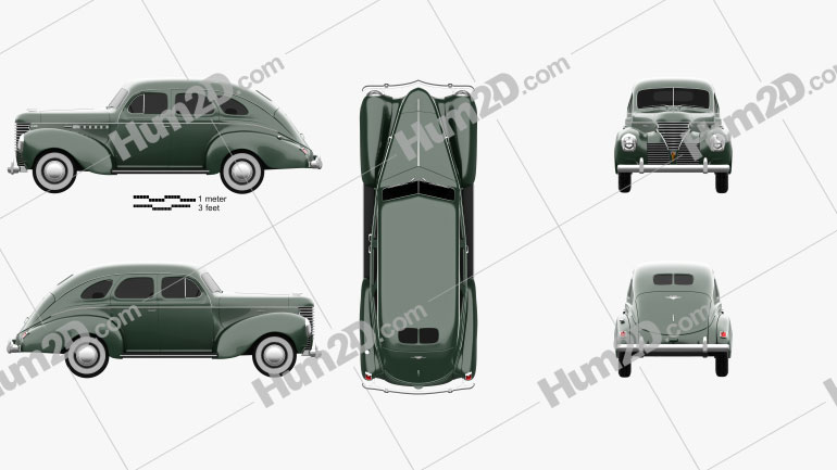 DeSoto Deluxe Touring Sedan 1939 car clipart