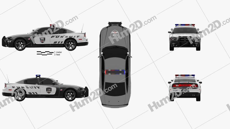 Dodge Charger Police 2011 Clipart Image