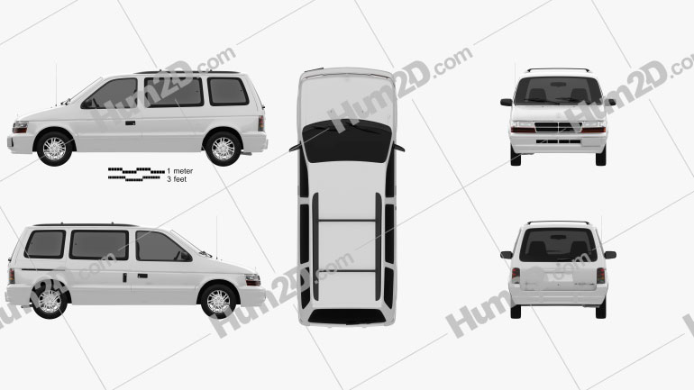 Dodge Caravan 1991 clipart