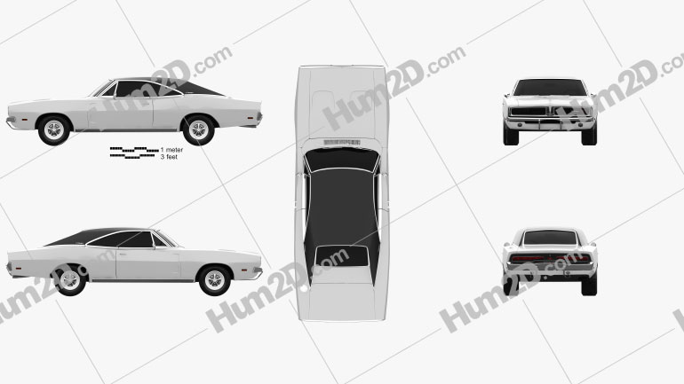 Dodge Charger RT 1969 car clipart