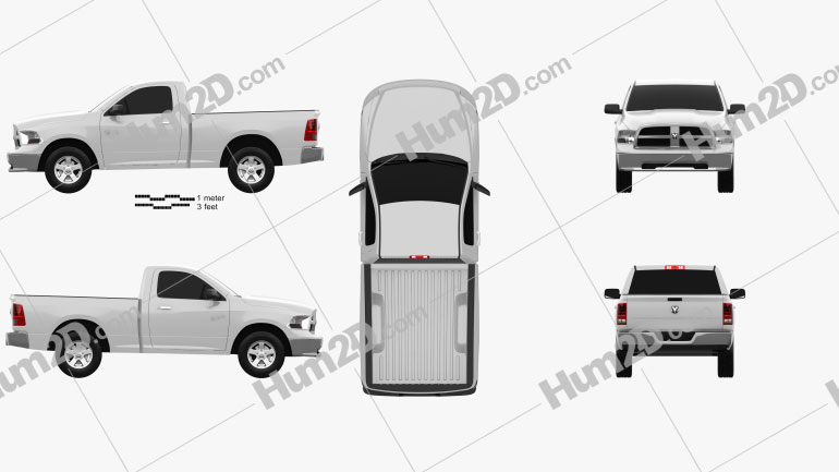 Dodge Ram 1500 Regular Cab SLT 6-foot 4-inch Box 2012 Blueprint