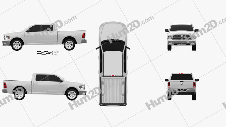 Dodge Ram 1500 Crew Cab Big Horn 5-foot 7-inch Box 2012 car clipart