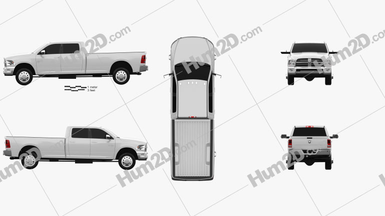Dodge Ram 2500 Crew Cab Big Horn 8-foot Box 2012 car clipart