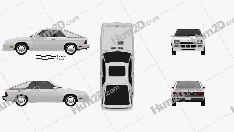 Dodge Charger L-body 1987 Clipart Image