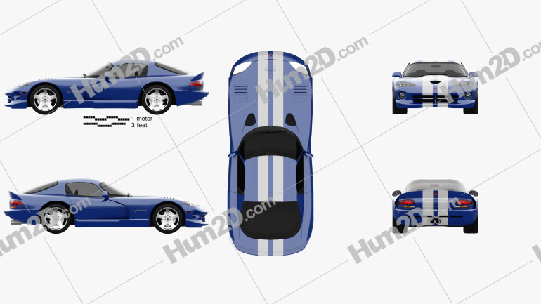 Dodge Viper GTS 1998 Blueprint