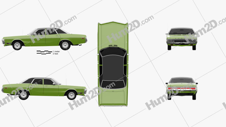 Dodge Polara Hardtop Coupe 1970 car clipart